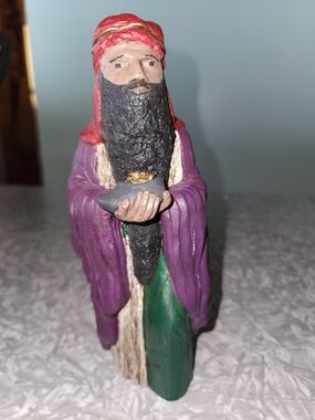 Purple and Green Wise Man Holiday Figurine - Unbranded